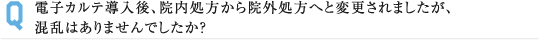 電子カルテ導入後、院内処方から院外処方へと変更されましたが、 混乱はありませんでしたか?